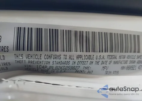 2019 Jeep Cherokee Latitude Plus 4X4 from USA, damaged, VIN 1C4PJMLB2KD259827